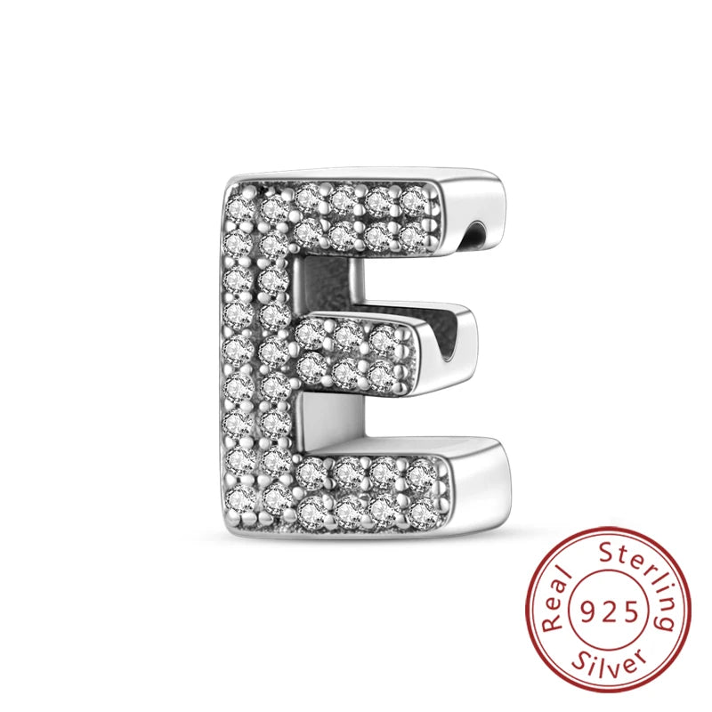 Charms Fit Original Bracelet A-Z Alphabet Charms Beads 925 Sterling Silver 26 Letters Charm for Women Girl DIY Fine Jewelry Gift K's Collection Store