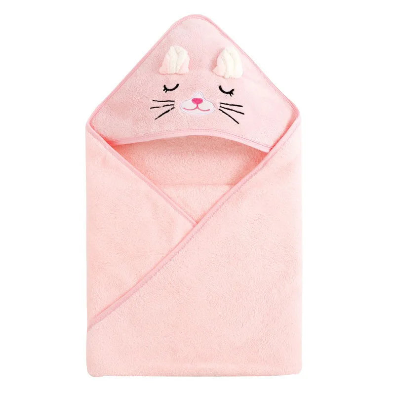 Toddler Bathrobe Infant Bath Towel Boy Girl Blankets Swaddle With Hood Cartoon Coral Fleece Towel Blanket Newborn Kids Bedding K's Collection Store