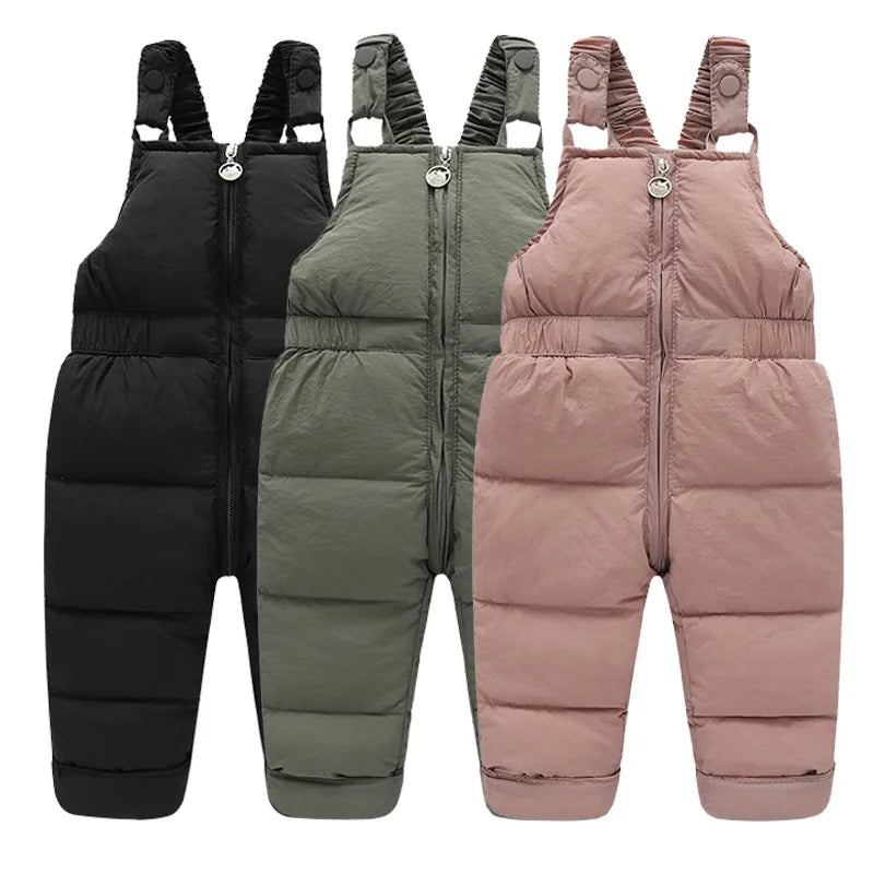 Children Winter Warm Overalls Girls & Boys Winter Thick Pants Cotton Filling Kids Overalls Toddler Baby Ski jumpsuit 1-5 years K's Collection Store