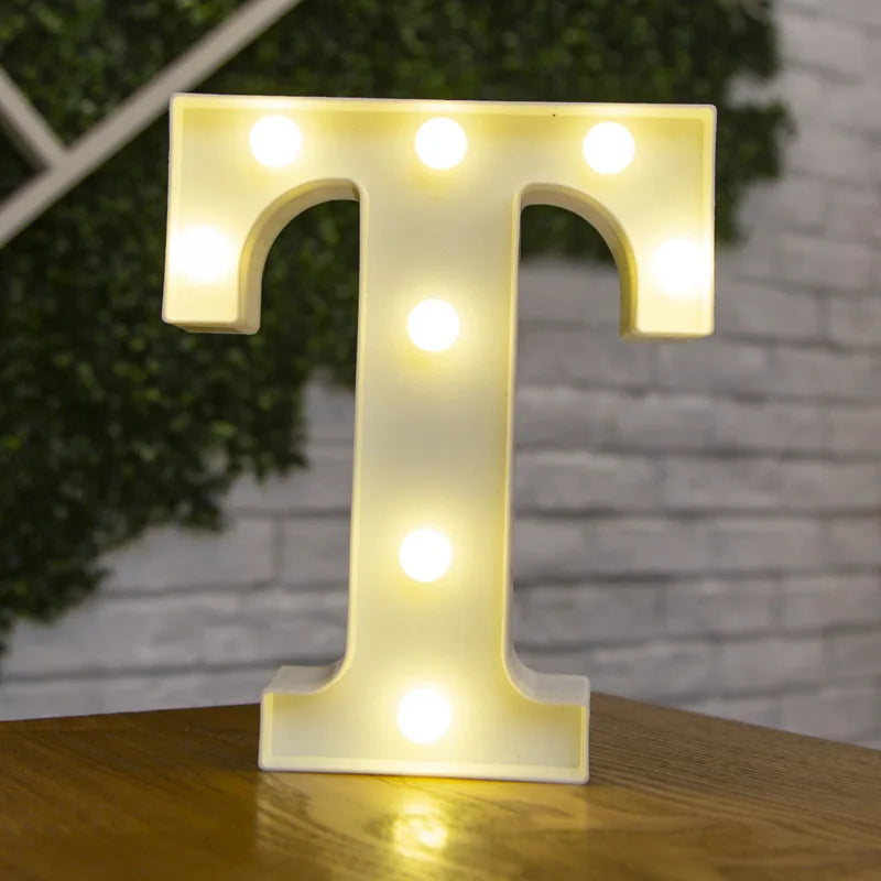 Luxury Alphabet Letter LED Lights Luminous Number Lamp  Battery Night Light for Home Wedding Birthday Christmas Party Decoration K's Collection Store