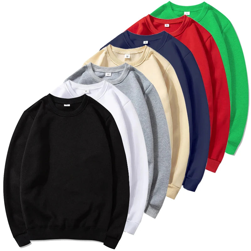 Basic Crewneck Sweatshirts for Men Women Spring Fall Warm Comfy Fleece Lined Pullover Tops Athletic Casual Loose Fit Sweaters K's Collection Store