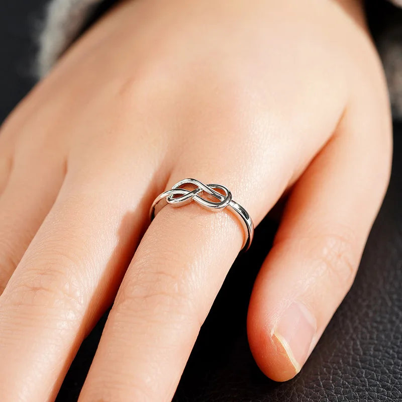 Luxury Female Rings 925 Sterling Silver Minimalist Infinity Design Women Finger Rings Accessories Daily Party Jewelry Bulk K's Collection Store