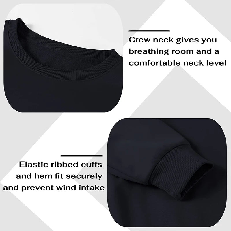 Basic Crewneck Sweatshirts for Men Women Spring Fall Warm Comfy Fleece Lined Pullover Tops Athletic Casual Loose Fit Sweaters K's Collection Store