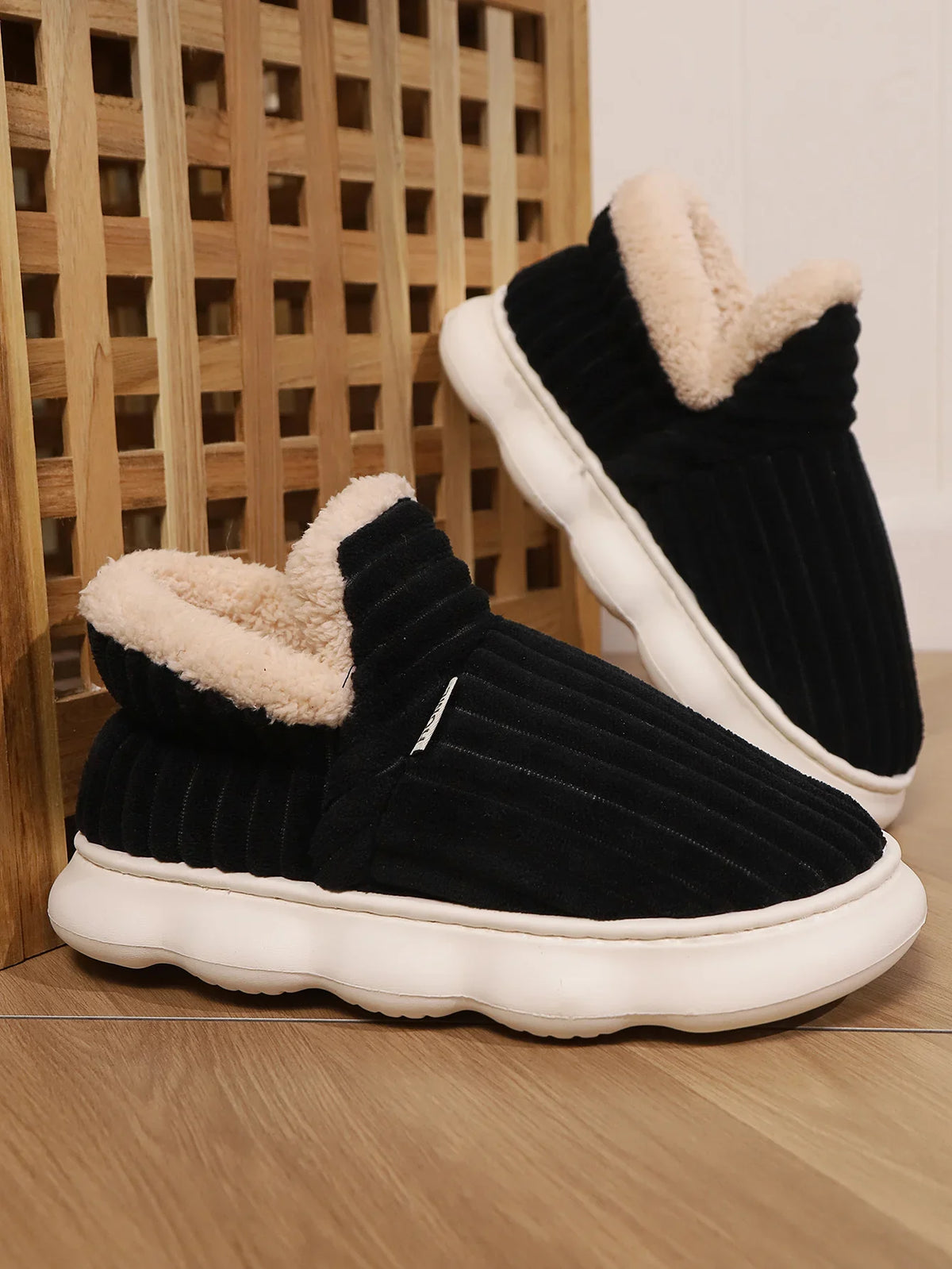 Winter Men Women Shoes Winter Short Plush Slippers Outdoor Fur Non-slip House Shoes Casual Fuzzy Soft Cozy Men Women Shoes K's Collection Store
