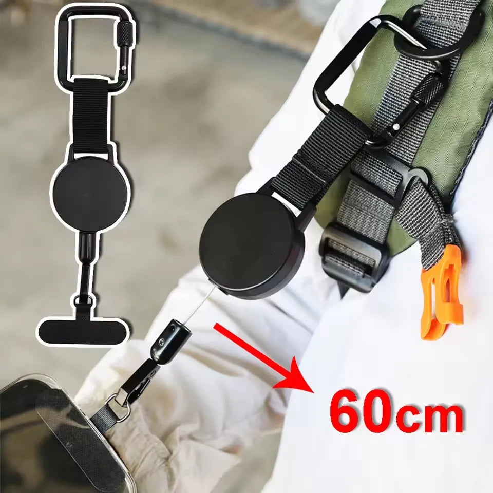 Retractable Anti-Theft Phone Holder Smartphone Safety Lanyard Stra with Carabiner Anti-Drop Harness for Hiking Cycling Climbing K's Collection Store