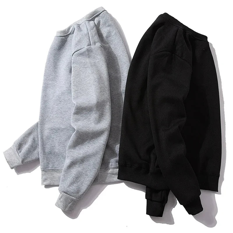 Basic Crewneck Sweatshirts for Men Women Spring Fall Warm Comfy Fleece Lined Pullover Tops Athletic Casual Loose Fit Sweaters K's Collection Store