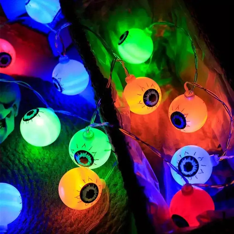 1PC Halloween Eyeball LED Lights Indoor/Outdoor Battery Operated String Lamps Haunted House Bar Holiday Party Spooky Decor K's Collection Store