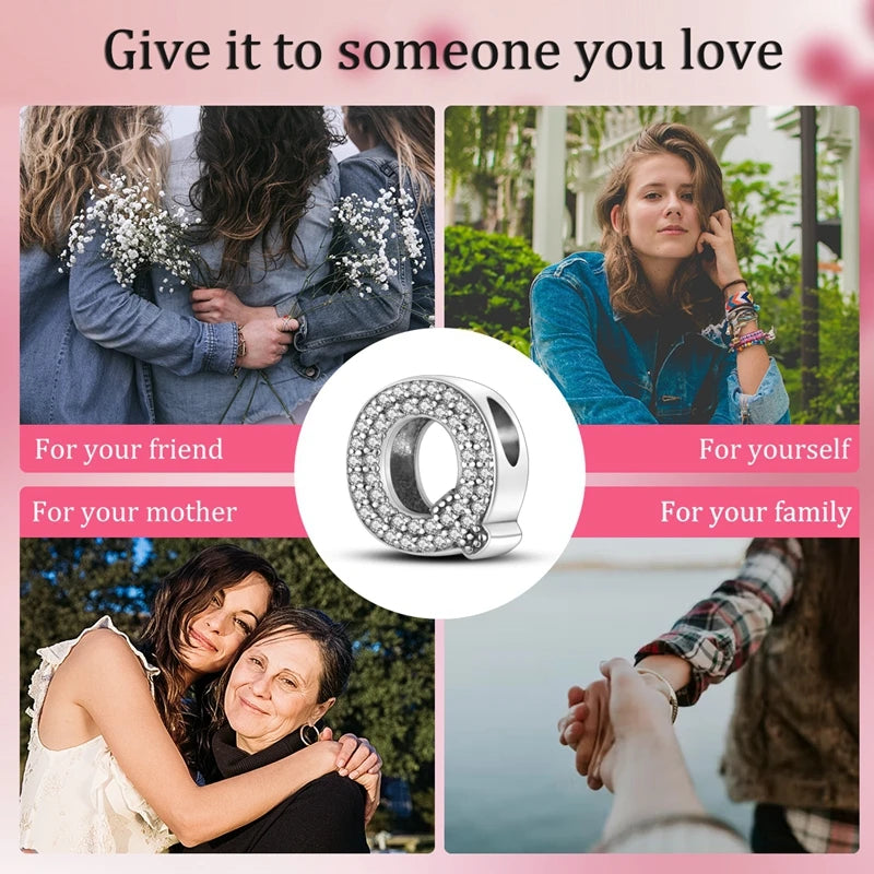 Charms Fit Original Bracelet A-Z Alphabet Charms Beads 925 Sterling Silver 26 Letters Charm for Women Girl DIY Fine Jewelry Gift K's Collection Store