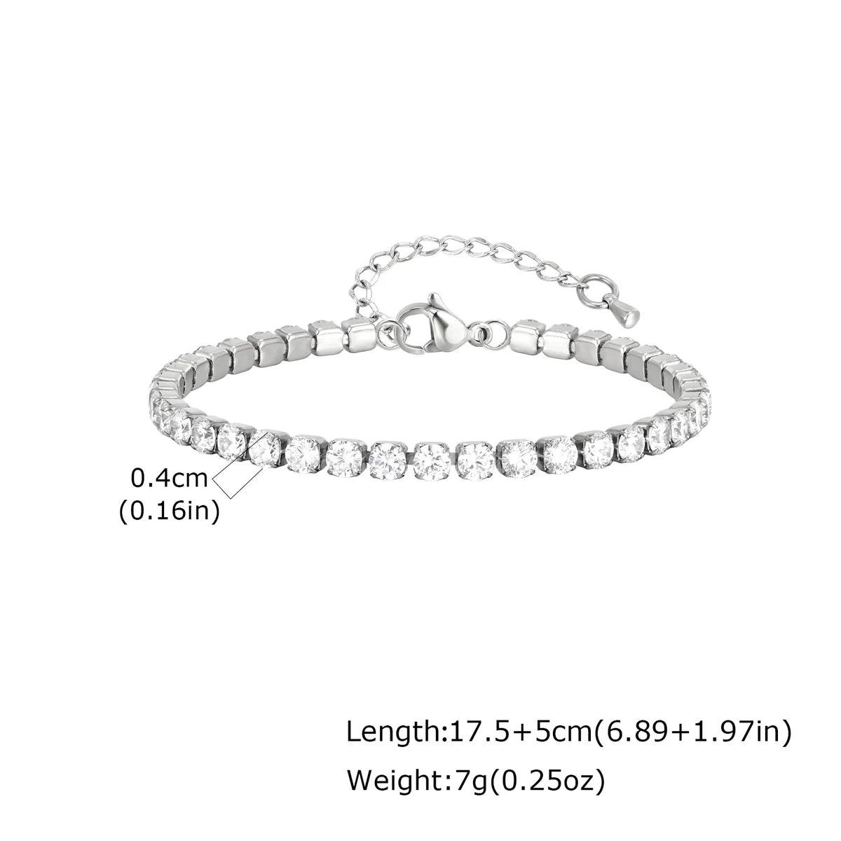 Classic Charm Tennis Bracelet for Women, AAA Zircon Stainless Steel Chain Bracelet, Wedding Birthday Party Jewelry Waterproof K's Collection Store