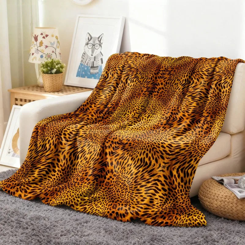 All-Season Fleece Throw Blanket | Leopard Print Flannel | Festival Gift K's Collection Store