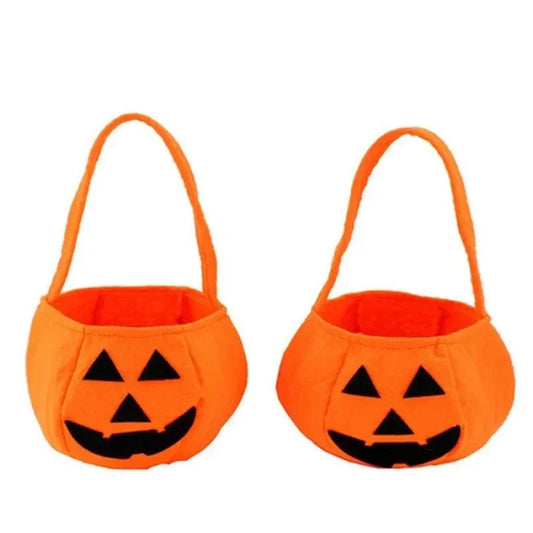 Halloween Portable Candy Basket Pumpkin Bucket Trick or Treat Kids Gift Packaging Halloween Party Decor Supplies K's Collection Store