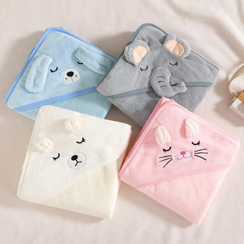 Toddler Bathrobe Infant Bath Towel Boy Girl Blankets Swaddle With Hood Cartoon Coral Fleece Towel Blanket Newborn Kids Bedding K's Collection Store