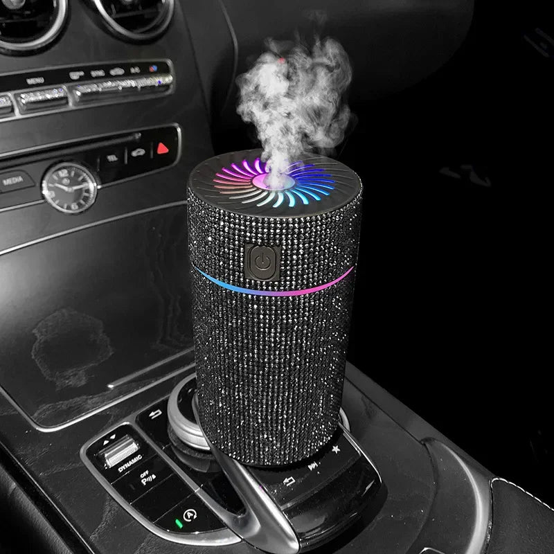Luxury Diamond Car Diffuser Humidifier with LED Light Auto Air Purifier Aromatherapy Diffuser Air Freshener Car Accessories K's Collection Store