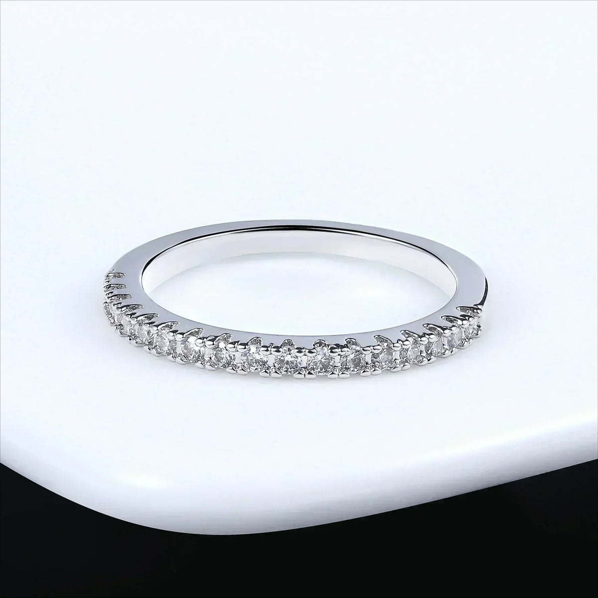 Simple Delicate Trendy Shiny Inlay Zirconia Thin Rings for Women Rose Gold Silver Colour Ring Wedding Accessory Jewelry Gifts K's Collection Store