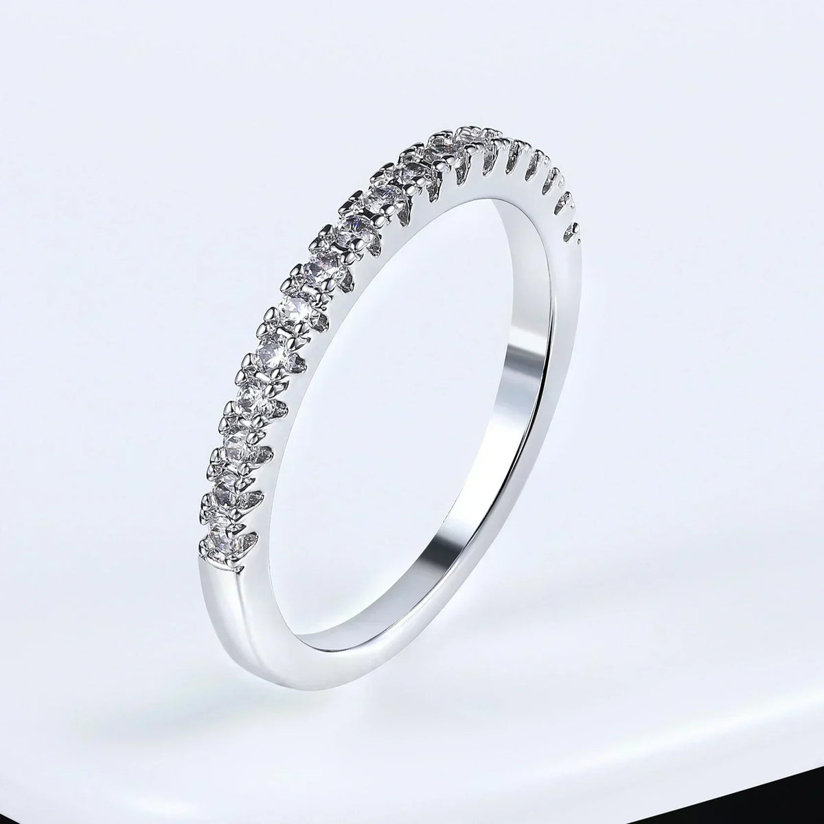 Simple Delicate Trendy Shiny Inlay Zirconia Thin Rings for Women Rose Gold Silver Colour Ring Wedding Accessory Jewelry Gifts K's Collection Store