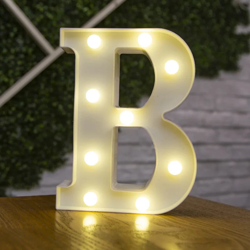 Luxury Alphabet Letter LED Lights Luminous Number Lamp  Battery Night Light for Home Wedding Birthday Christmas Party Decoration K's Collection Store