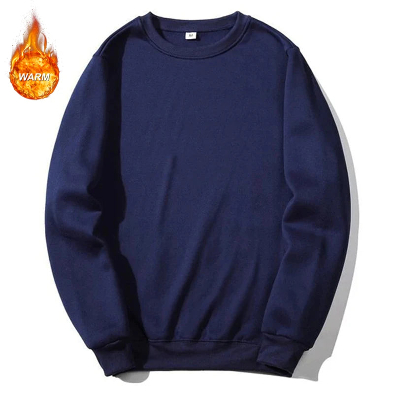 Basic Crewneck Sweatshirts for Men Women Spring Fall Warm Comfy Fleece Lined Pullover Tops Athletic Casual Loose Fit Sweaters K's Collection Store