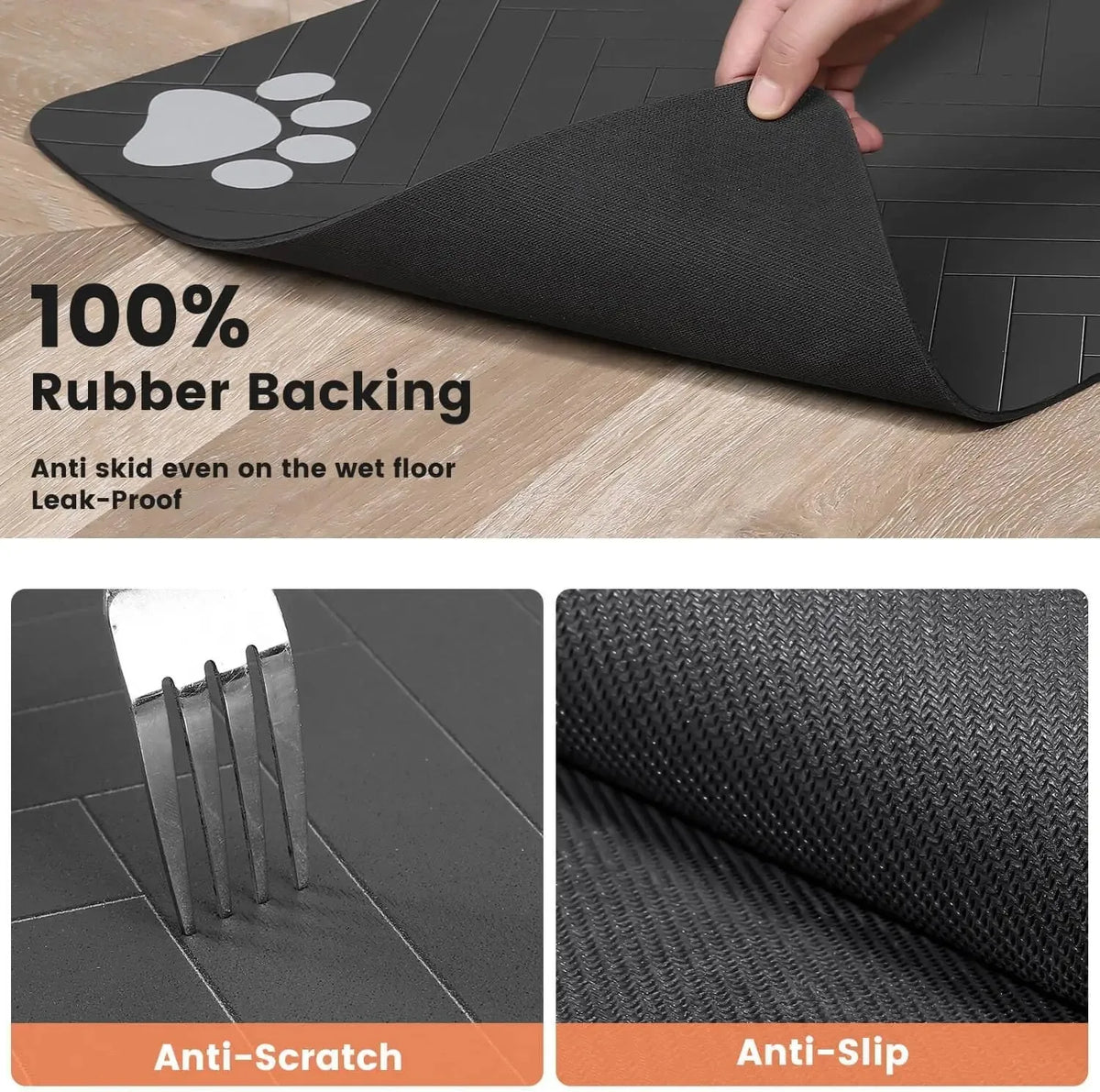 Pet Feeding Mat-Absorbent Pet Placemat Rubber Backing Quick Dry Water Mat for Dog Cat for Food and Water Bowl with Waterproof K's Collection Store