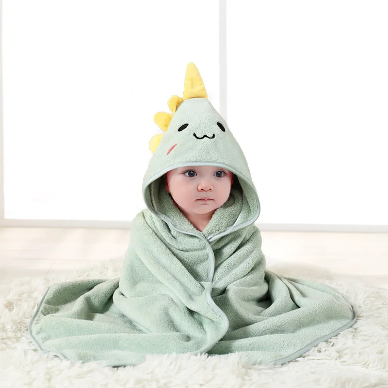 Toddler Bathrobe Infant Bath Towel Boy Girl Blankets Swaddle With Hood Cartoon Coral Fleece Towel Blanket Newborn Kids Bedding K's Collection Store