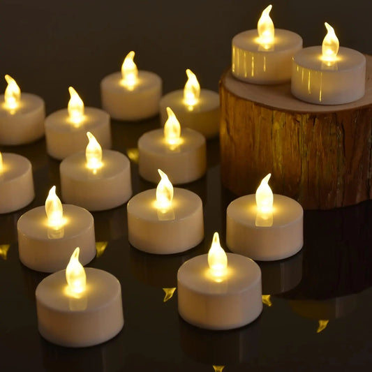 12-96Pcs Flameless LED Candle Creative wishing Led Tea Light Warm White Flameless Candle Halloween Christmas Decor Candle Light K's Collection Store