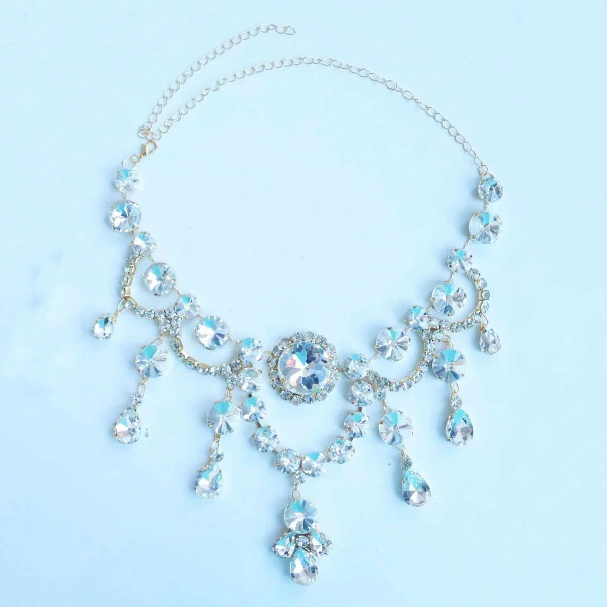Bling Luxury Large Necklace, Exaggerated Round Delicate Necklace, Fashionable Bridal Wedding Jewelry, Party Gift for Women K's Collection Store