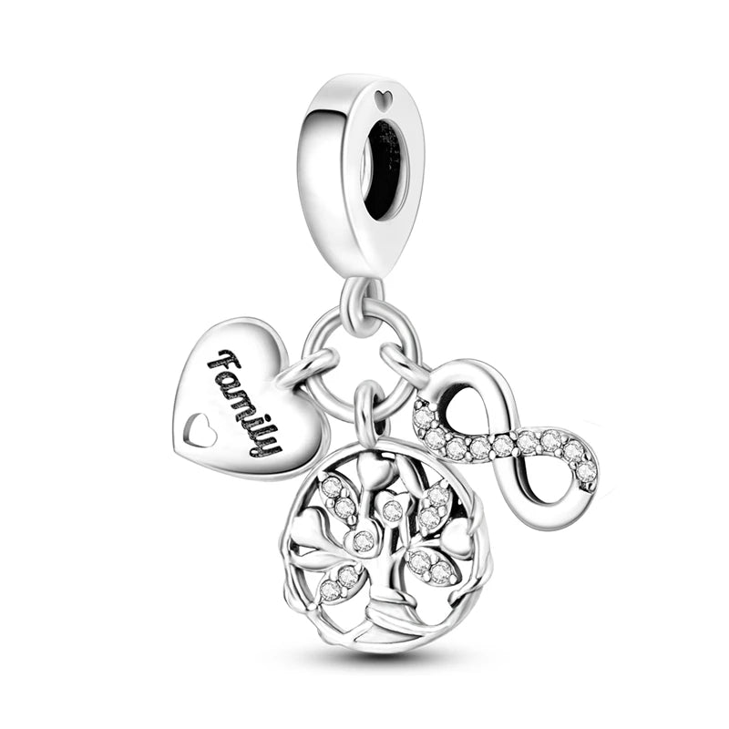 Charms Fit Original 925 Sterling Silver Beads Bear Kart Family Tree Charms For Bracelet Pendant Women Jewelry Gifts K's Collection Store