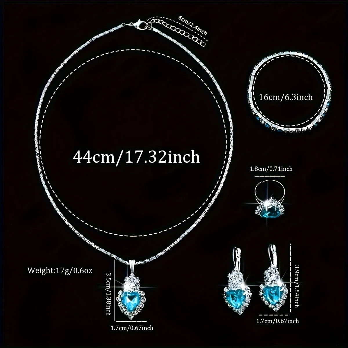 Fashion Quartz Watch and Jewelry Set, Shock Resistant Circular Analog Digital Display, PU Leather Strap, Zinc Alloy Case K's Collection Store