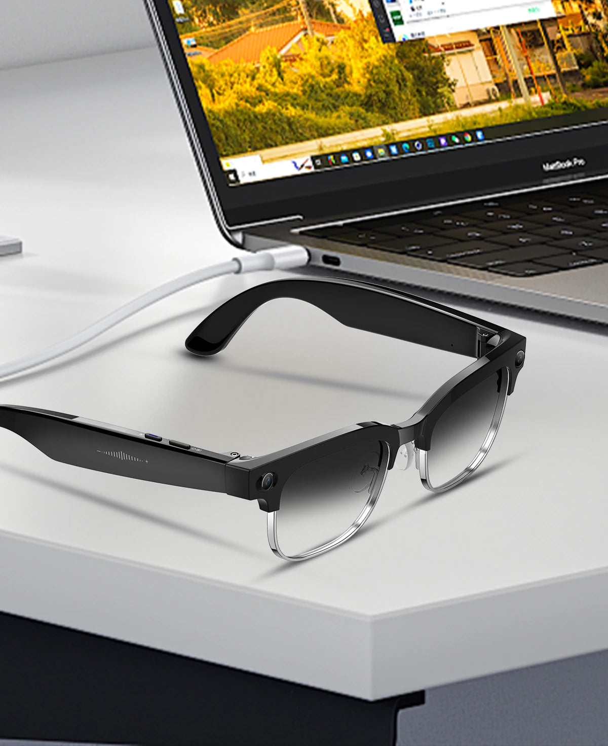 2026 New 8MP Ultra-Wide HD Camera Smart Glasses Video Record 4GB AI Photo Recognition BT Call Translation Voice Smart Glasses K's Collection Store