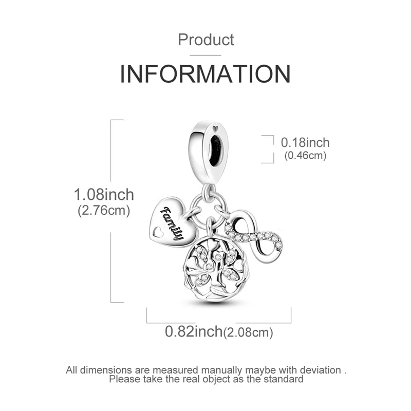 Charms Fit Original 925 Sterling Silver Beads Bear Kart Family Tree Charms For Bracelet Pendant Women Jewelry Gifts K's Collection Store