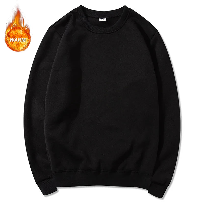 Basic Crewneck Sweatshirts for Men Women Spring Fall Warm Comfy Fleece Lined Pullover Tops Athletic Casual Loose Fit Sweaters K's Collection Store