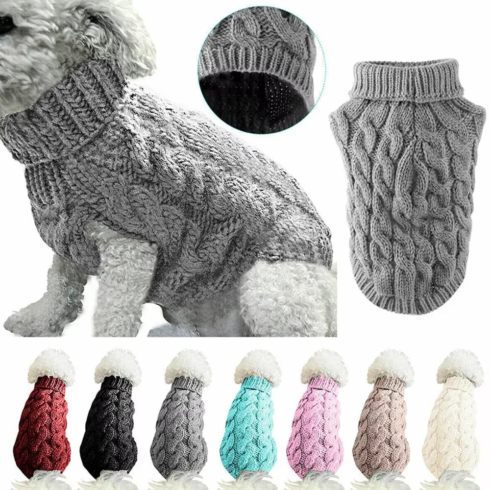 Dog Sweaters for Small Dogs Winter Warm Dog Clothes Turtleneck Knitted Pet Clothing Puppy Cat Sweater Vest Chihuahua Yorkie Coat K's Collection Store