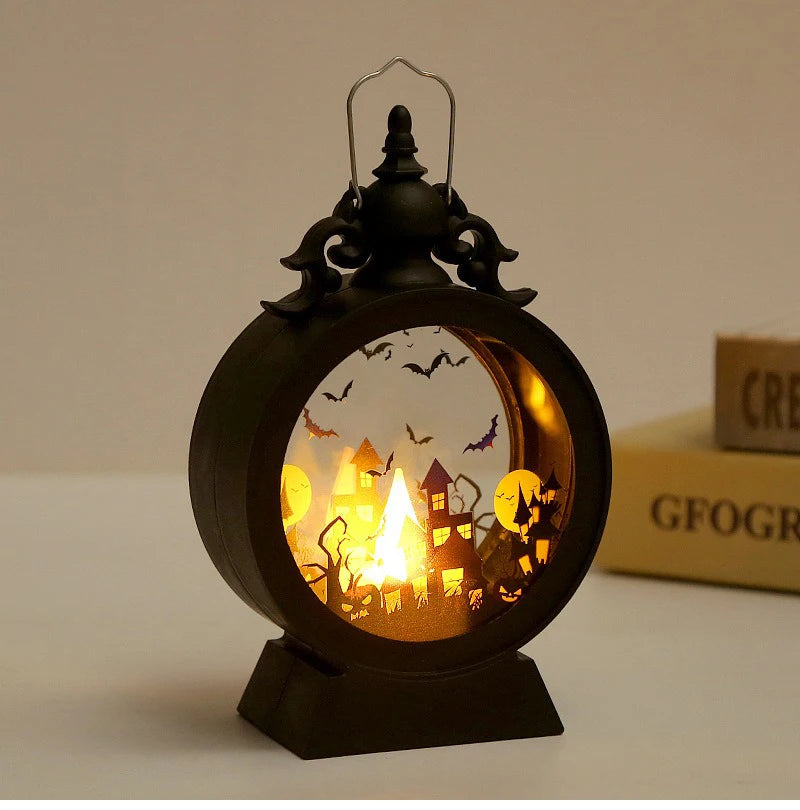 Halloween LED Wind Night Light Portable Pumpkin Ghost Lantern Bar Desktop Ornament Halloween Decor Props Party Supplies DeskLamp K's Collection Store