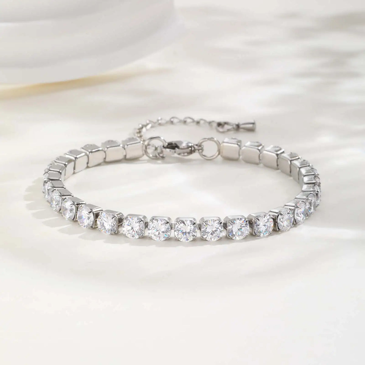 Classic Charm Tennis Bracelet for Women, AAA Zircon Stainless Steel Chain Bracelet, Wedding Birthday Party Jewelry Waterproof K's Collection Store