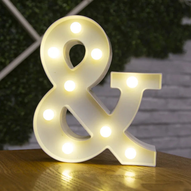 Luxury Alphabet Letter LED Lights Luminous Number Lamp  Battery Night Light for Home Wedding Birthday Christmas Party Decoration K's Collection Store