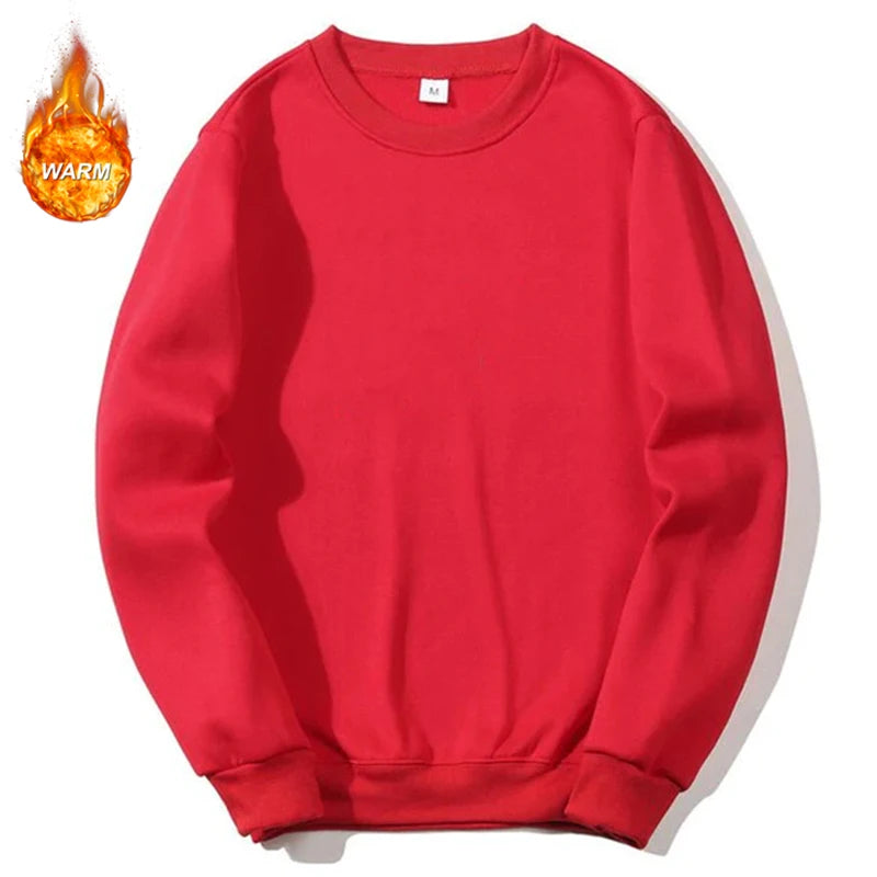 Basic Crewneck Sweatshirts for Men Women Spring Fall Warm Comfy Fleece Lined Pullover Tops Athletic Casual Loose Fit Sweaters K's Collection Store