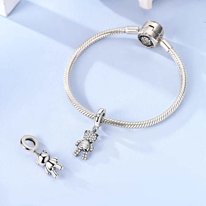 Charms Fit Original 925 Sterling Silver Beads Bear Kart Family Tree Charms For Bracelet Pendant Women Jewelry Gifts K's Collection Store