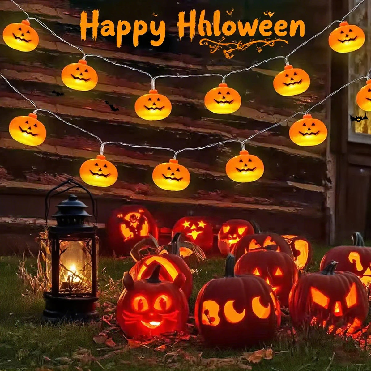 Halloween Pumpkin LED String Lights | Jack-O-Lantern Spooky Decor K's Collection Store