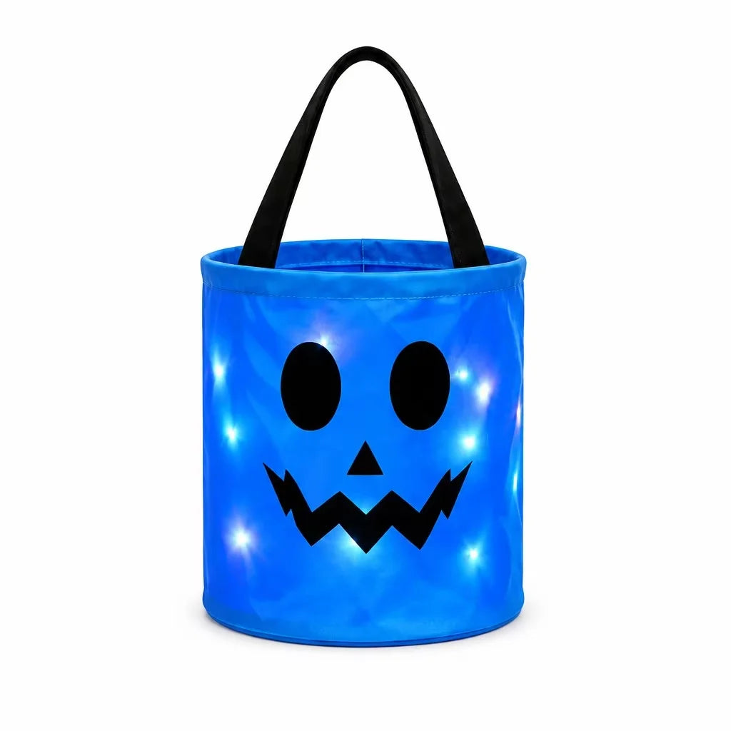 LED Light Up Lights Halloween Pumpkin Candy Bags Gift Suitable For Trick Or Treating Parties Buckets Holiday Event Decorations K's Collection Store