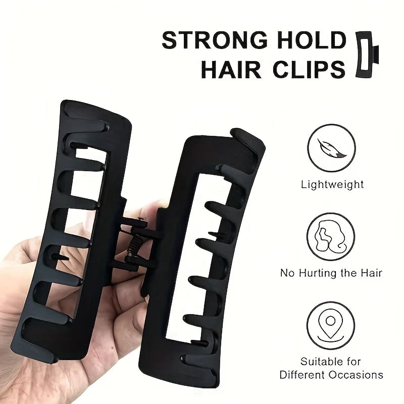 4 rectangular hair clips for women and girls, with anti-slip claws suitable for both thin and thick hair. The square jaws provid K's Collection Store