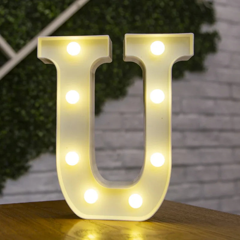 Luxury Alphabet Letter LED Lights Luminous Number Lamp  Battery Night Light for Home Wedding Birthday Christmas Party Decoration K's Collection Store
