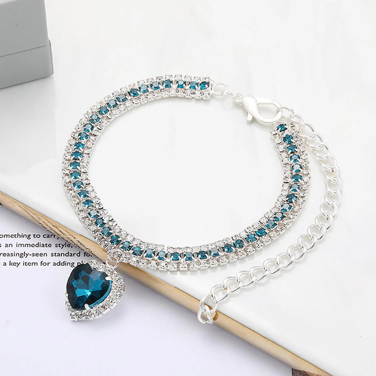Luxury Crystal Cat Collar Love Pendant Necklace Pet Collar Adjustable Small Dog Cat Neck Ring Rhinestone Collar Pet Accessories K's Collection Store