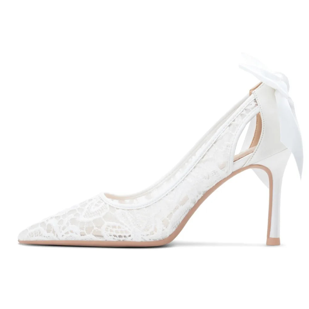 Women's Pumps and Heels Elegant Woman Heeled Shoes Lace Wedding Shoes Woman Heeled Sandals K's Collection Store