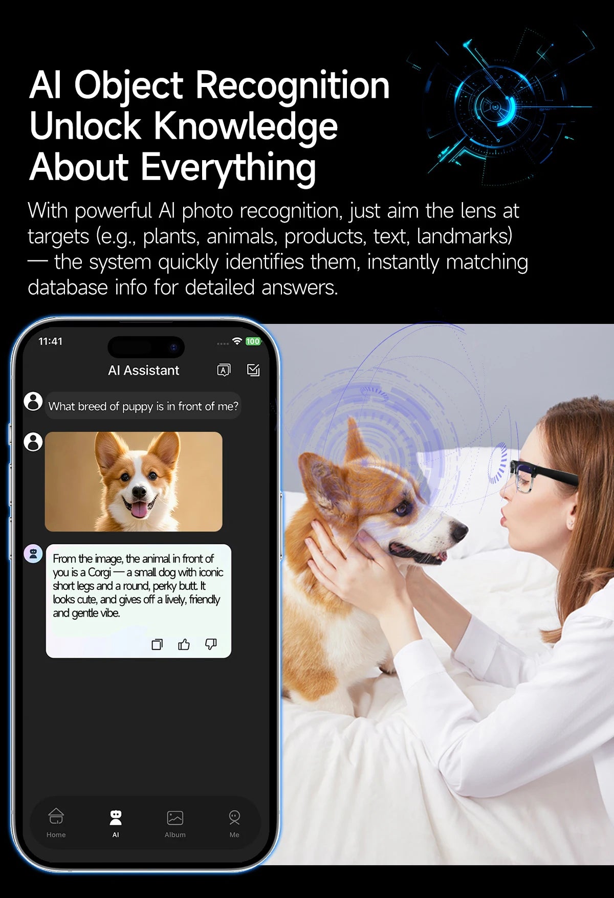2026 New 8MP Ultra-Wide HD Camera Smart Glasses Video Record 4GB AI Photo Recognition BT Call Translation Voice Smart Glasses K's Collection Store