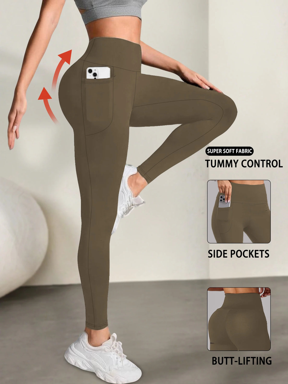 Women's Super Soft Leggings with Pockets, High Waisted Tummy Control for Yoga Workout and Casual Lounge Wear Comfort K's Collection Store