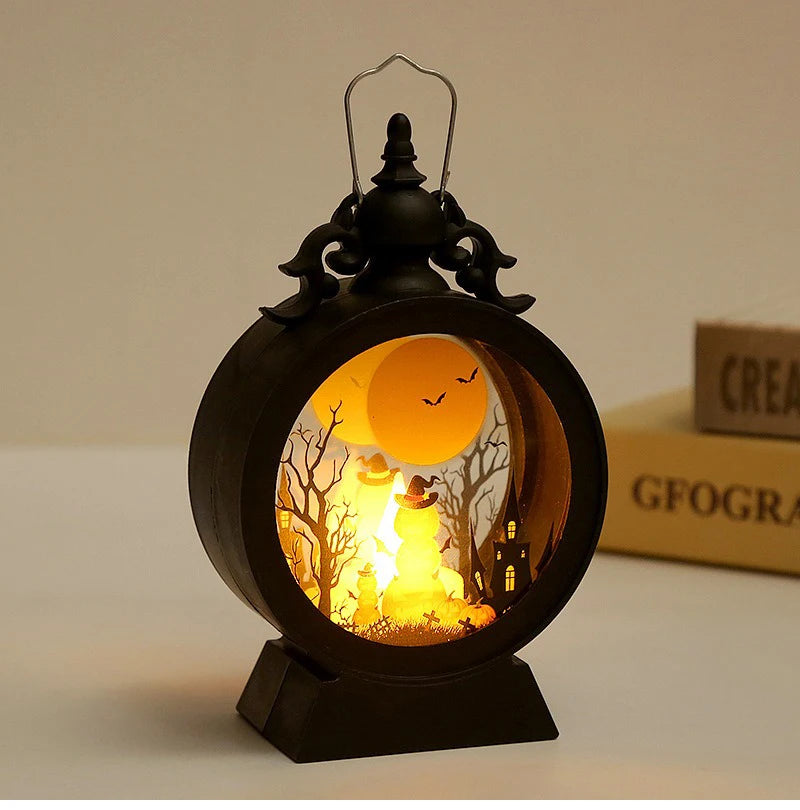 Halloween LED Wind Night Light Portable Pumpkin Ghost Lantern Bar Desktop Ornament Halloween Decor Props Party Supplies DeskLamp K's Collection Store
