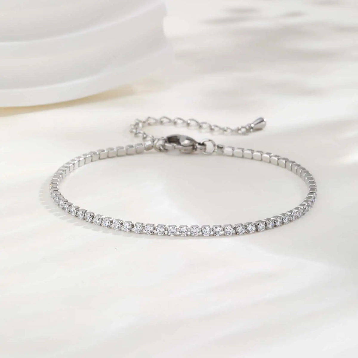 Classic Charm Tennis Bracelet for Women, AAA Zircon Stainless Steel Chain Bracelet, Wedding Birthday Party Jewelry Waterproof K's Collection Store