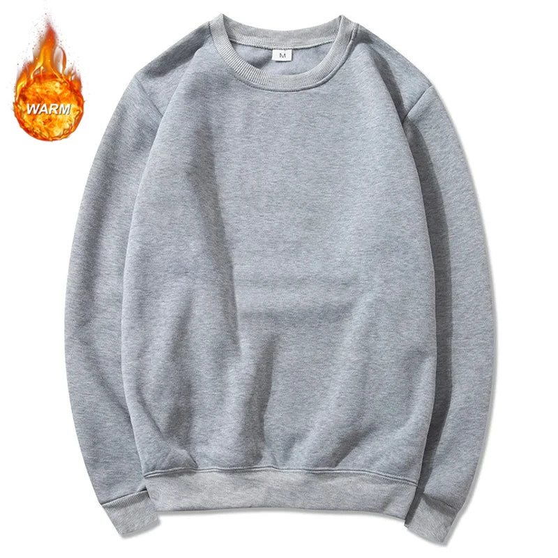 Basic Crewneck Sweatshirts for Men Women Spring Fall Warm Comfy Fleece Lined Pullover Tops Athletic Casual Loose Fit Sweaters K's Collection Store