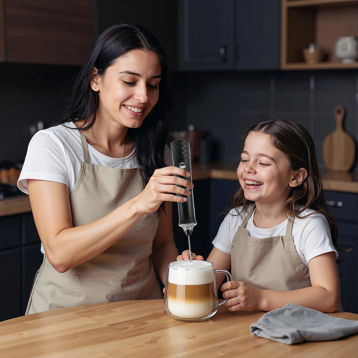Milk Frother Wand Coffee Frother Handheld Foam Maker For Latte Rechargeable Electric Milk Frother Handheld Drink Mixer Gift Idea K's Collection Store