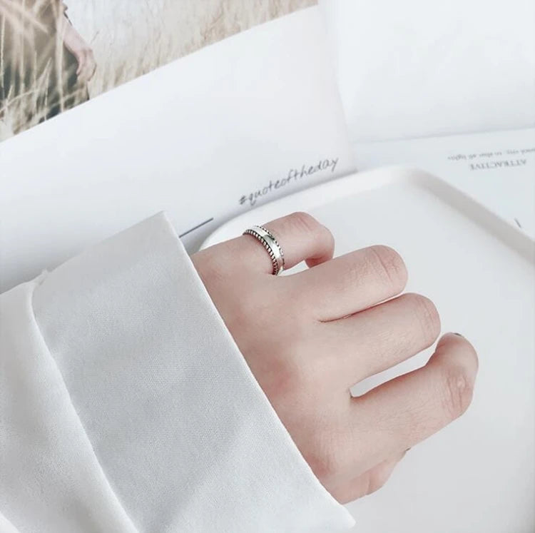 New Fashion Personality Middle Glossy Retro Female 925 Sterling Silver Jewelry Simple On Both Sides Twist Rings R146 K's Collection Store