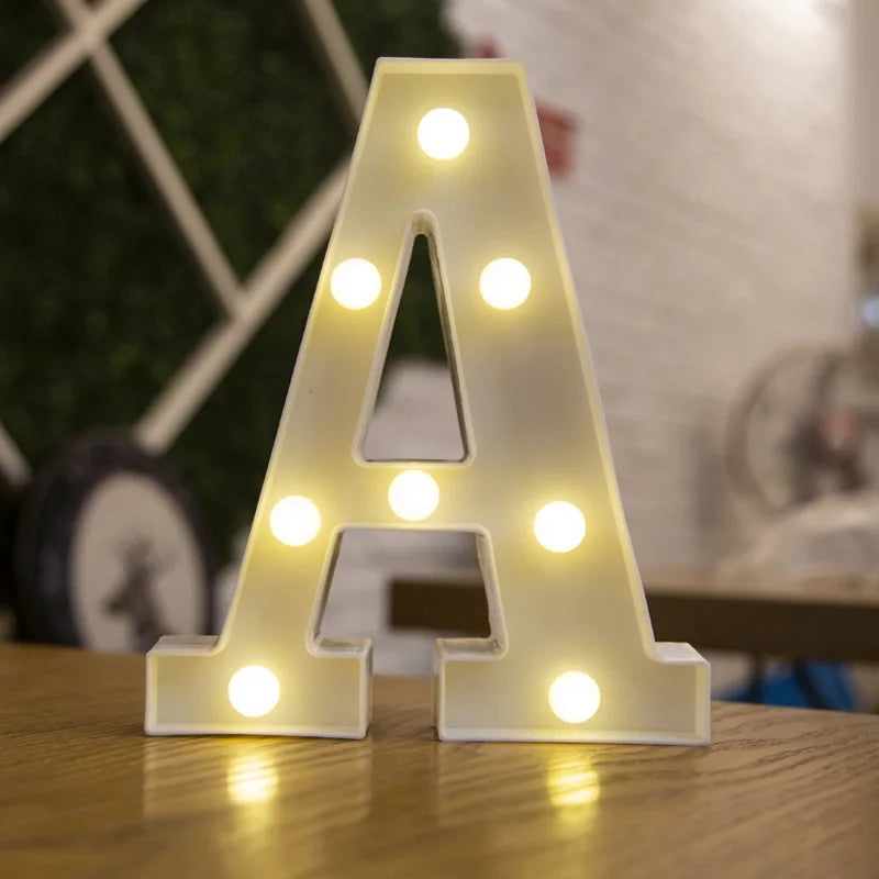 Luxury Alphabet Letter LED Lights Luminous Number Lamp  Battery Night Light for Home Wedding Birthday Christmas Party Decoration K's Collection Store